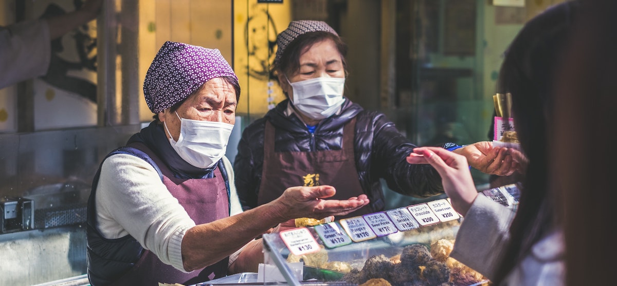 Keep yourself safe: image of women wearing masks