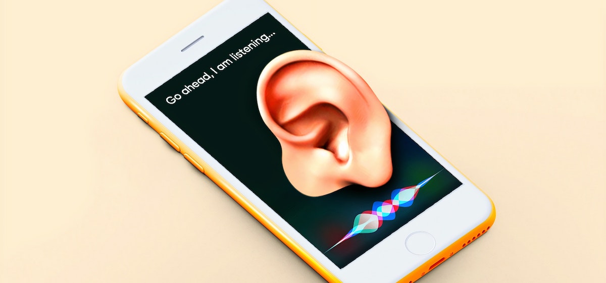 voice assistant's vocal tone: image of an iPhone with SIRI onscreen
