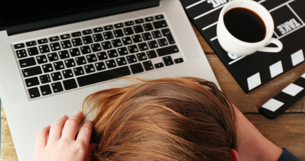 a scriptwriter writing