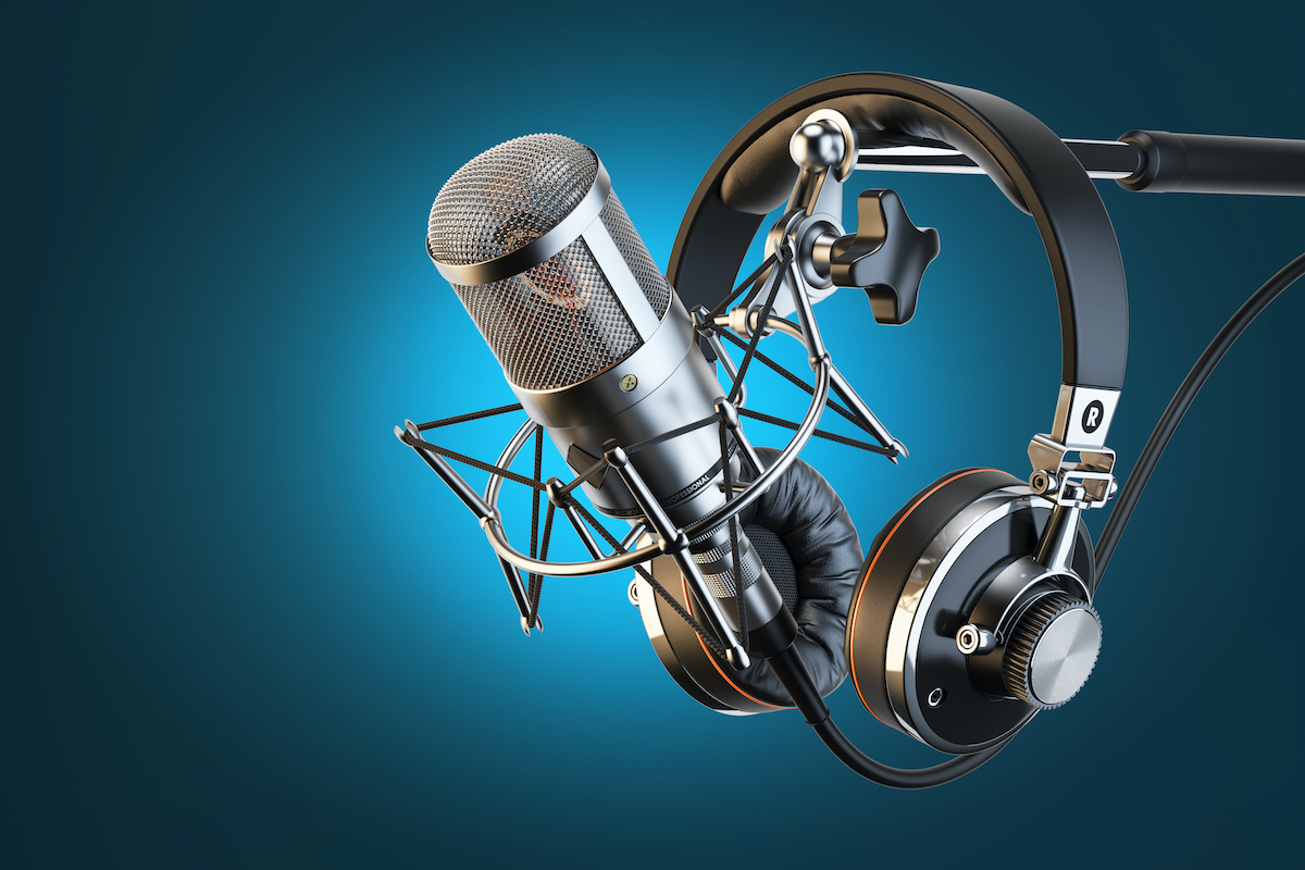 image of headphones and mic