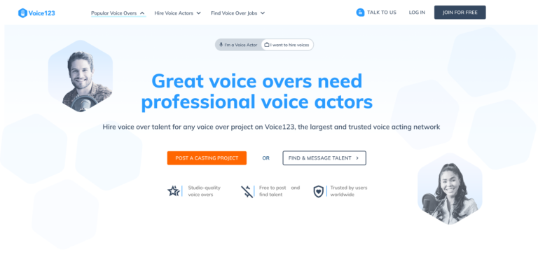 voice actors on Voice123