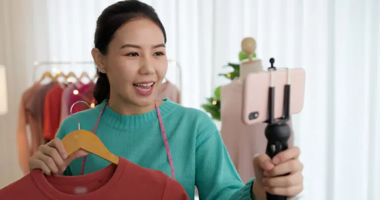 woman recording a selfie video